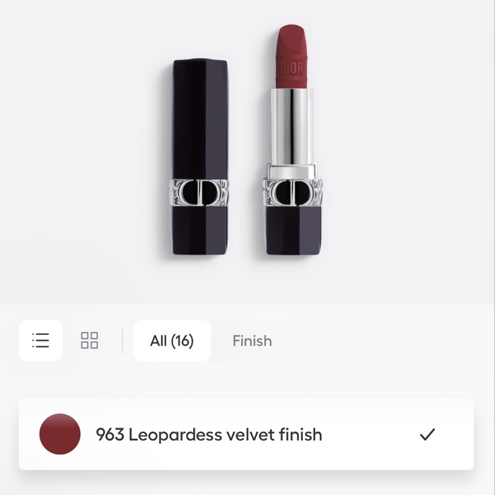 Dior Rouge Lipstick, 963 Leopardess, Velvet Finish, 963 Vivid Burgundy - Picture 2 of 5